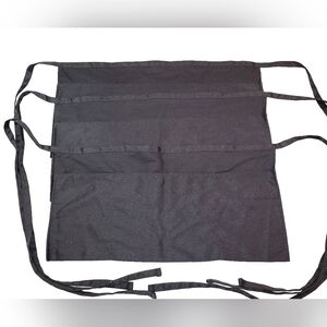 Set Of 3 Black Server Aprons - 3 Pocket - Water Resistant - NWOT